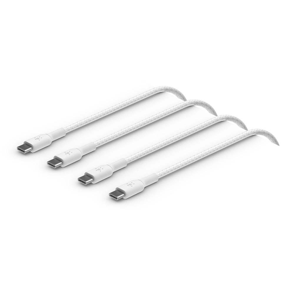 Belkin USB-C to USB-C Braided PVC (60W) - Twin Pack - 2m - White