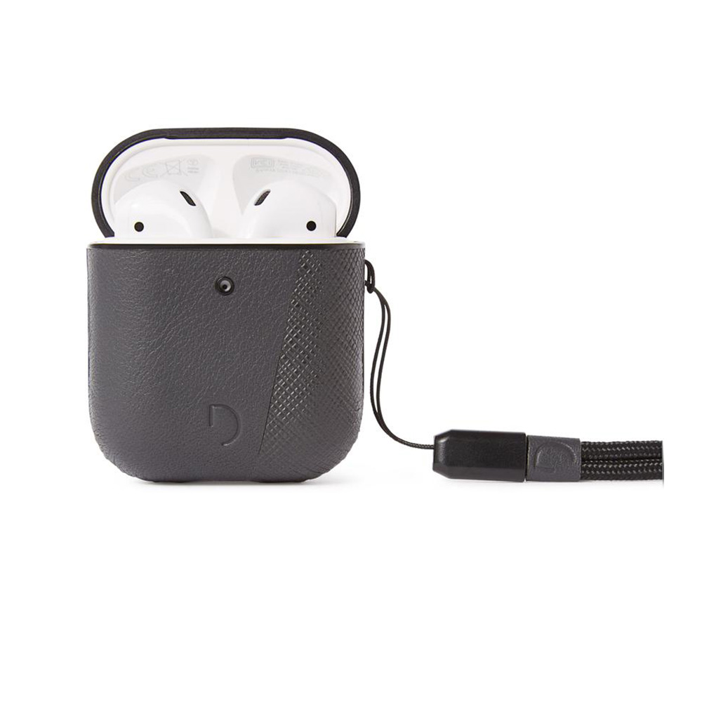 Decoded Leather Split AirCase - Apple AirPods - Antracite