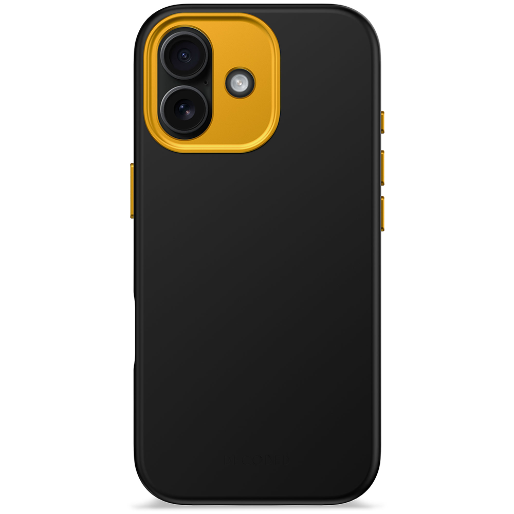 Decoded Silicone Backcover - iPhone 17 - Black/Marigold