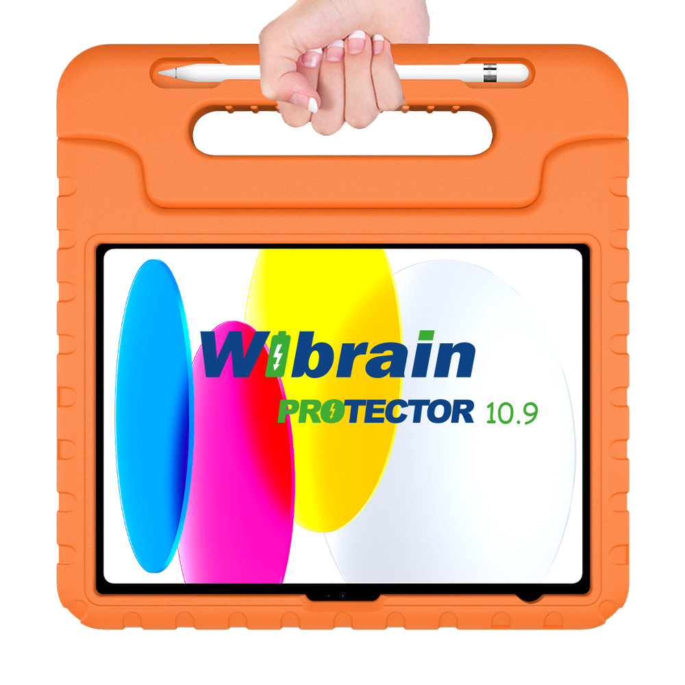 Wibrain Protector Kids Cover Case (incl Stylus&ScreenCover) - iPad 10.9" (2022) / iPad 11" (2025) - Orange