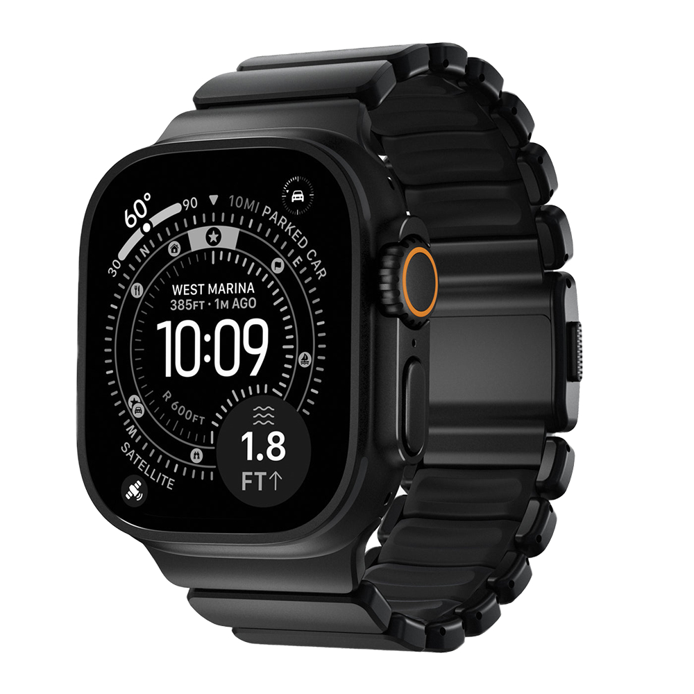 Nomad Stratos Band - 44/45/46/49mm - Black Titanium/Black/FKM