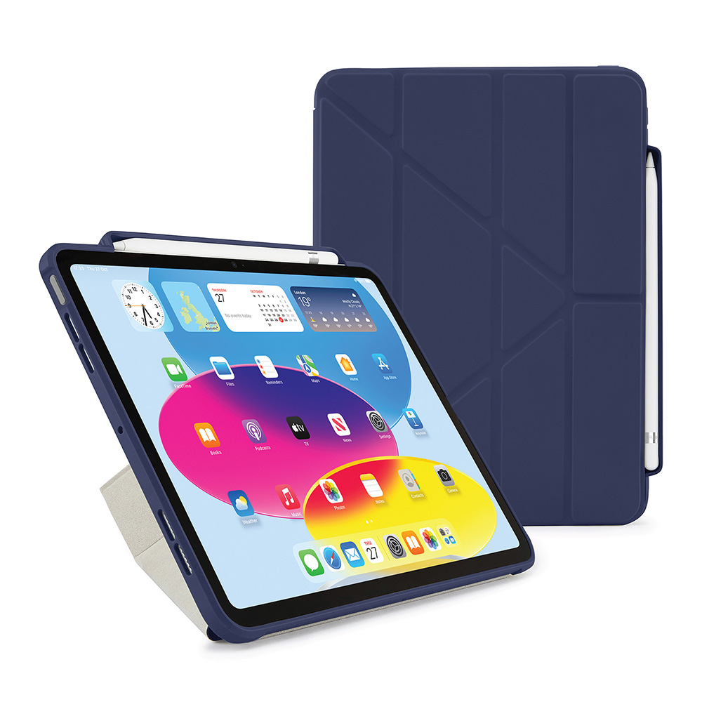 Pipetto Origami Pencil Case - iPad 10.9" (2022) / iPad 11" (2025) - Dark Blue