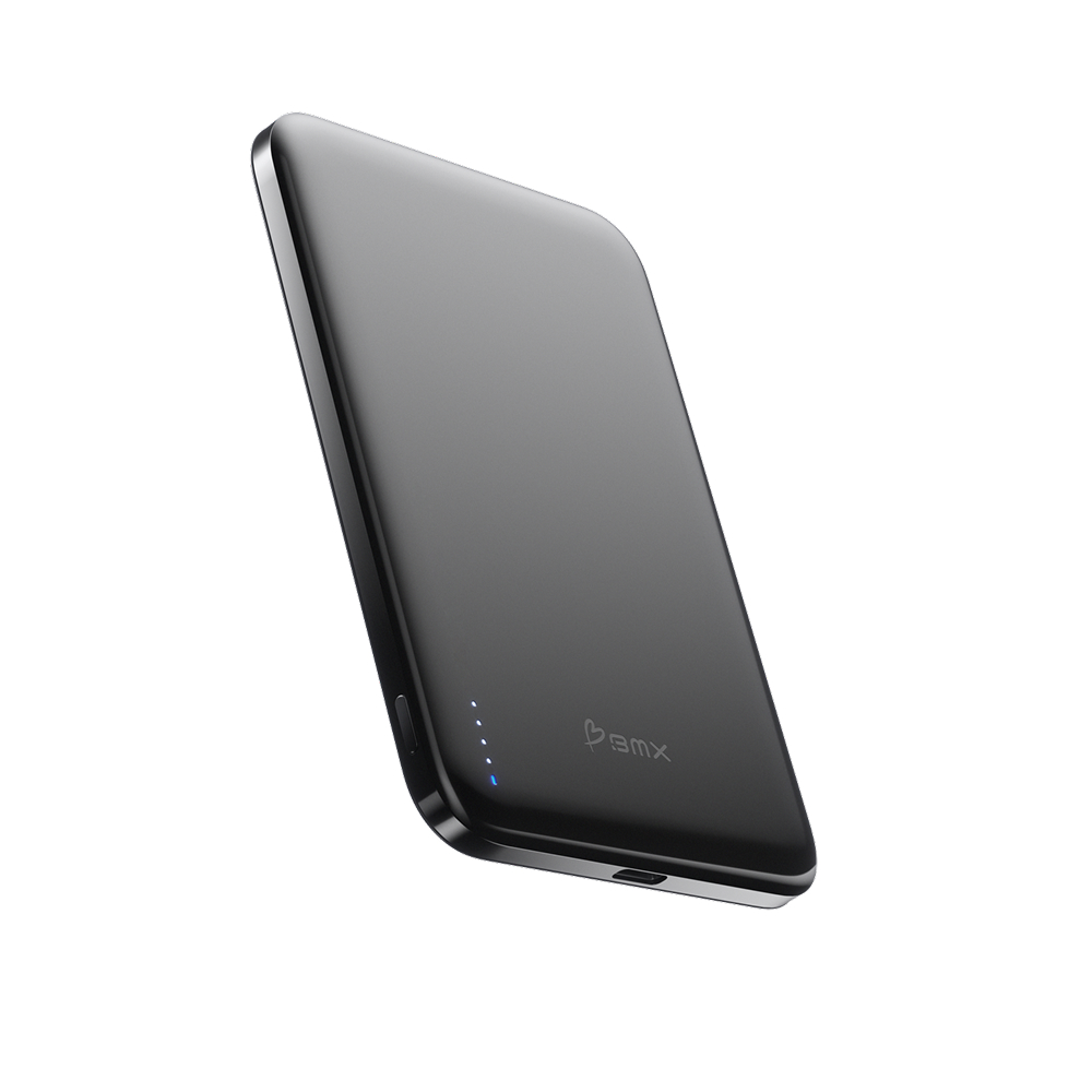 BMX SolidSafe Air Titanium Powerbank - Qi2 - Semi Solid State - 5000 mAh - Black