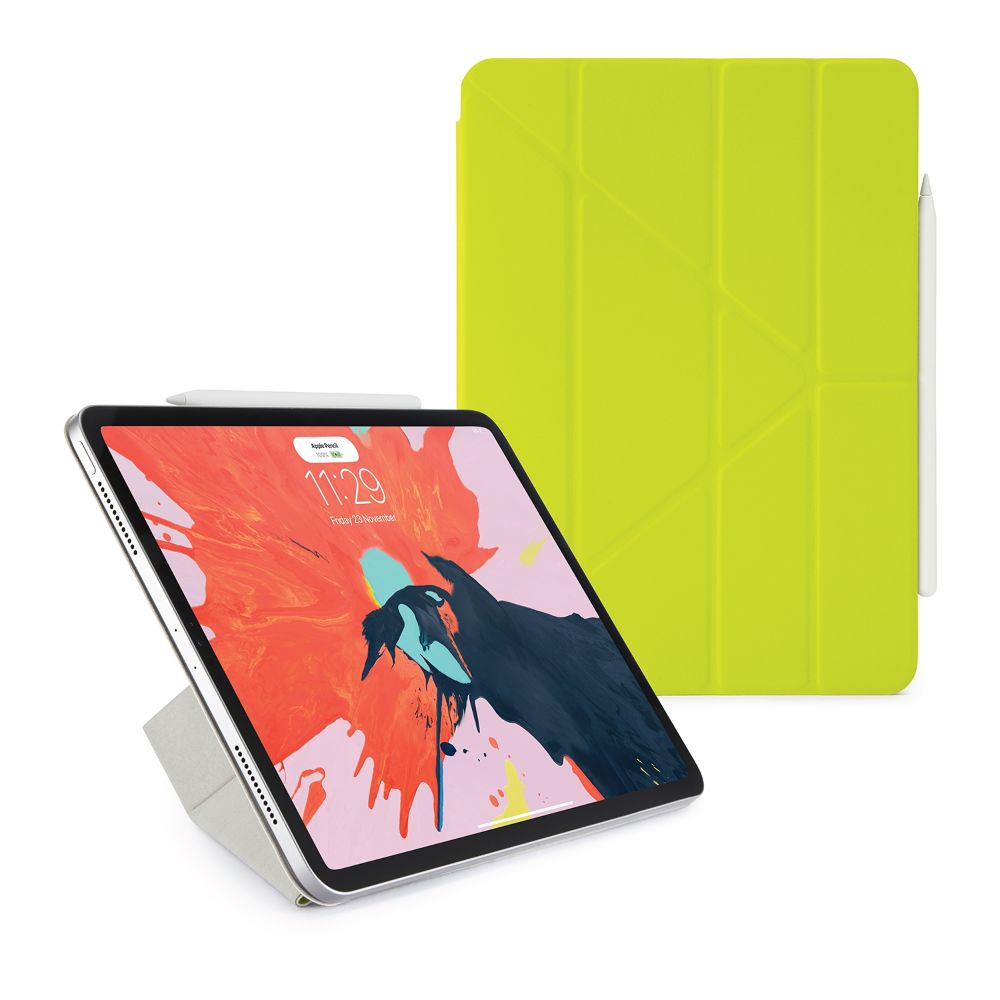 Pip by Pipetto Luxe Origami Case iPad Pro 11" 2018 - Pistachio Lambskin & Clear