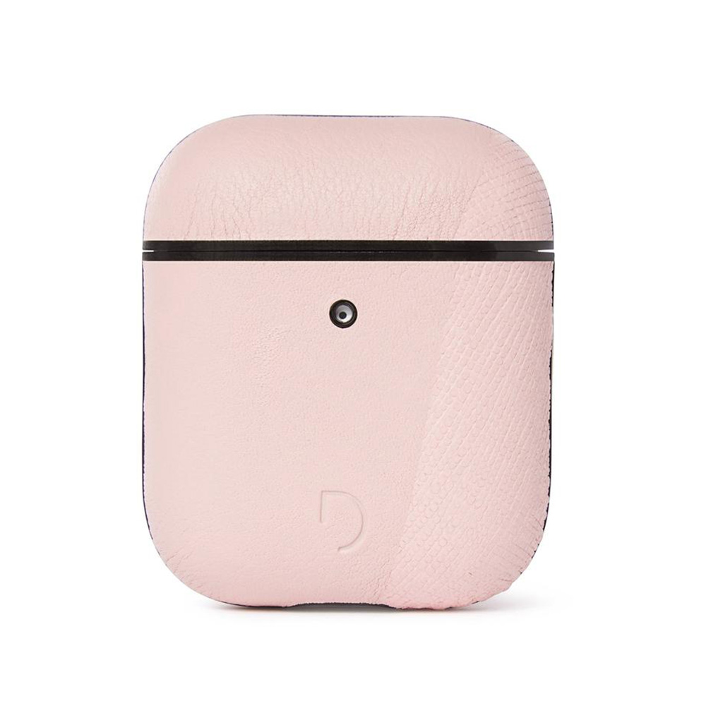 Decoded Leather Split AirCase - Apple AirPods - Silver Pink