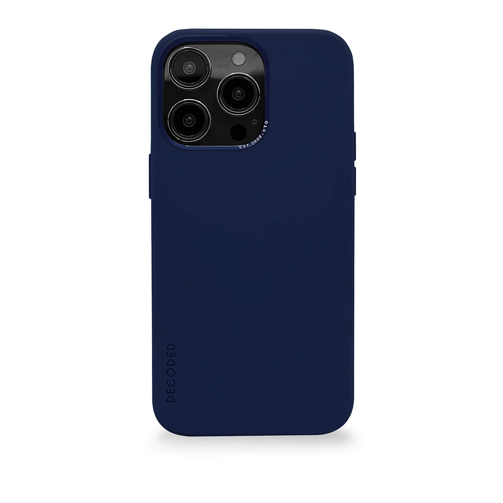 Decoded Anti-Microbial Silicone Backcover - iPhone 14 Pro - Navy Peony