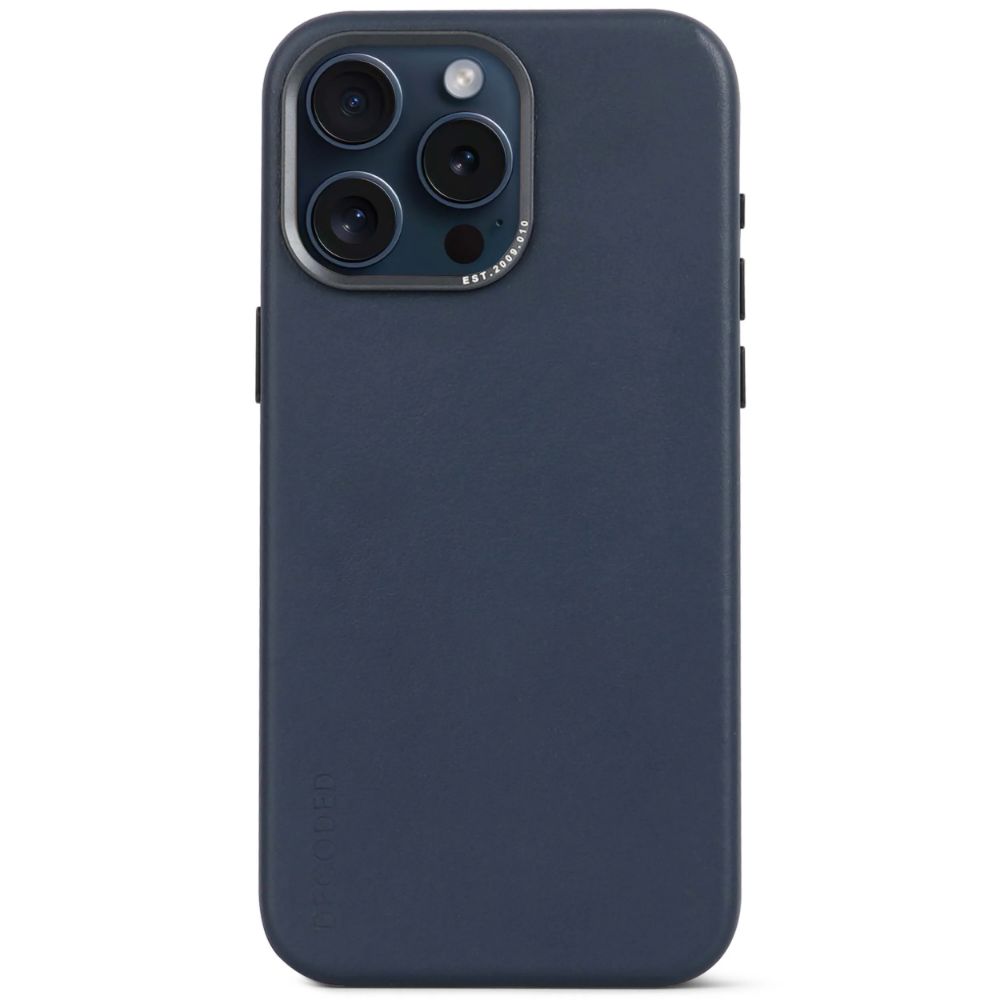 Decoded Leather Backcover - iPhone 15 Pro - True Navy