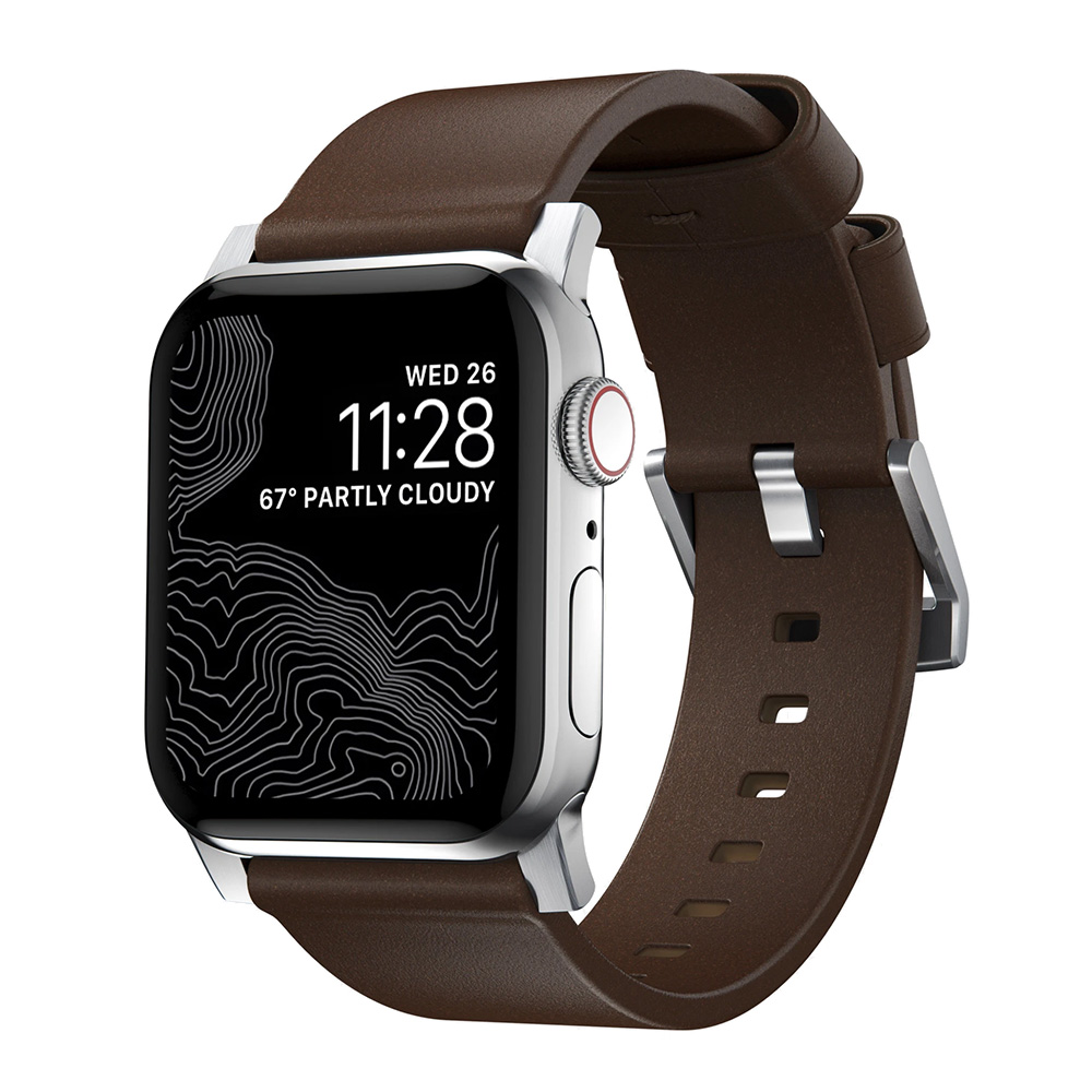 Nomad Modern Watch Strap - 42/44 mm - Brown/Silver