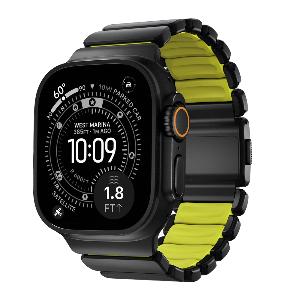 Nomad Stratos Band - 44/45/46/49mm - Black Titanium/Volt/FKM