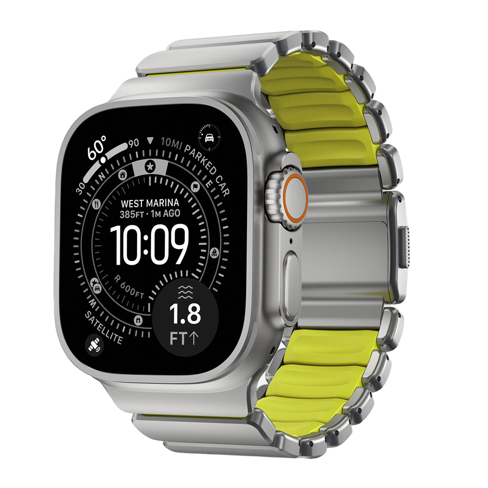 Nomad Stratos Band - 44/45/46/49mm - Natural Titanium/Volt/FKM