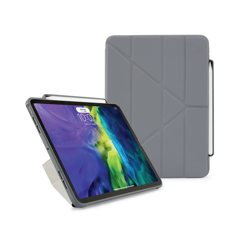 Pipetto Origami Pencil Case - iPad Air 10.9" (2020/2022) / iPad Air 11" (2024-2026) - Dark Grey