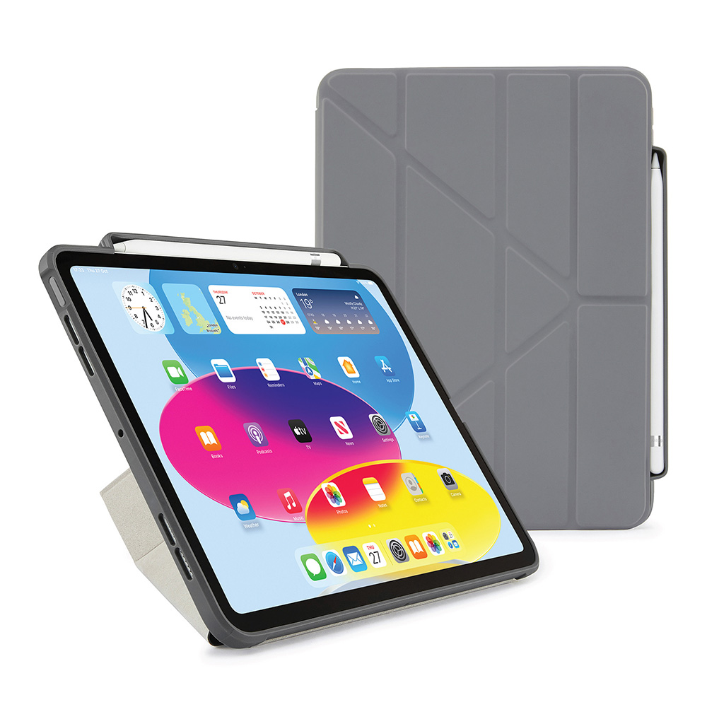 Pipetto Origami Pencil Case - iPad 10.9" (2022) / iPad 11" (2025) - Dark Grey