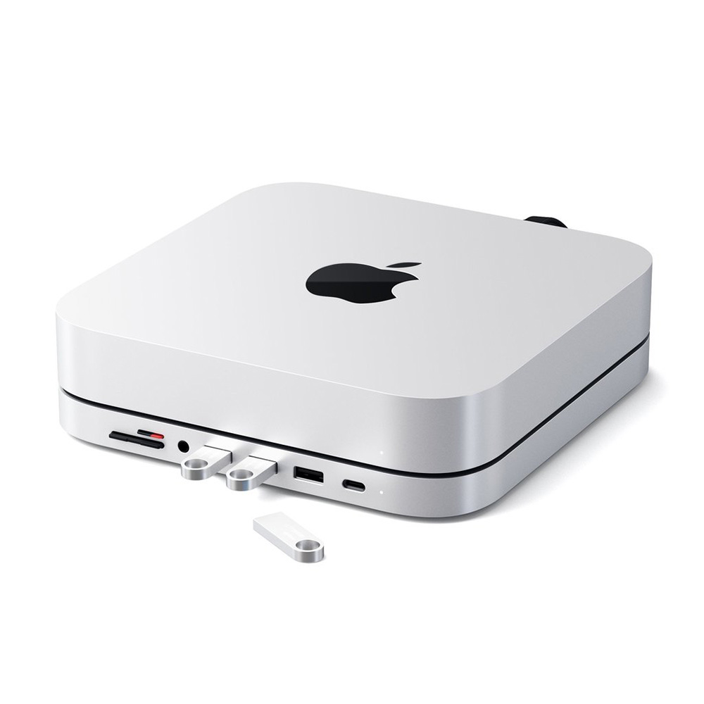 Satechi Aluminum Mac Mini (2018 - 2023) / Mac Studio (2022/2023) Stand Hub - Silver